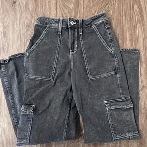 Hollister Women's Dark Gray Straight Leg Jeans